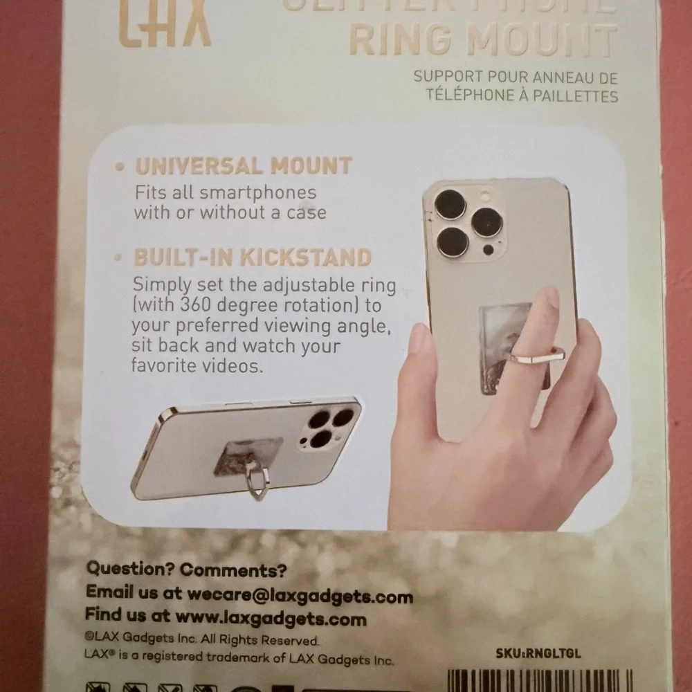 Glitter Phone Ring Holder -GOLD NIB